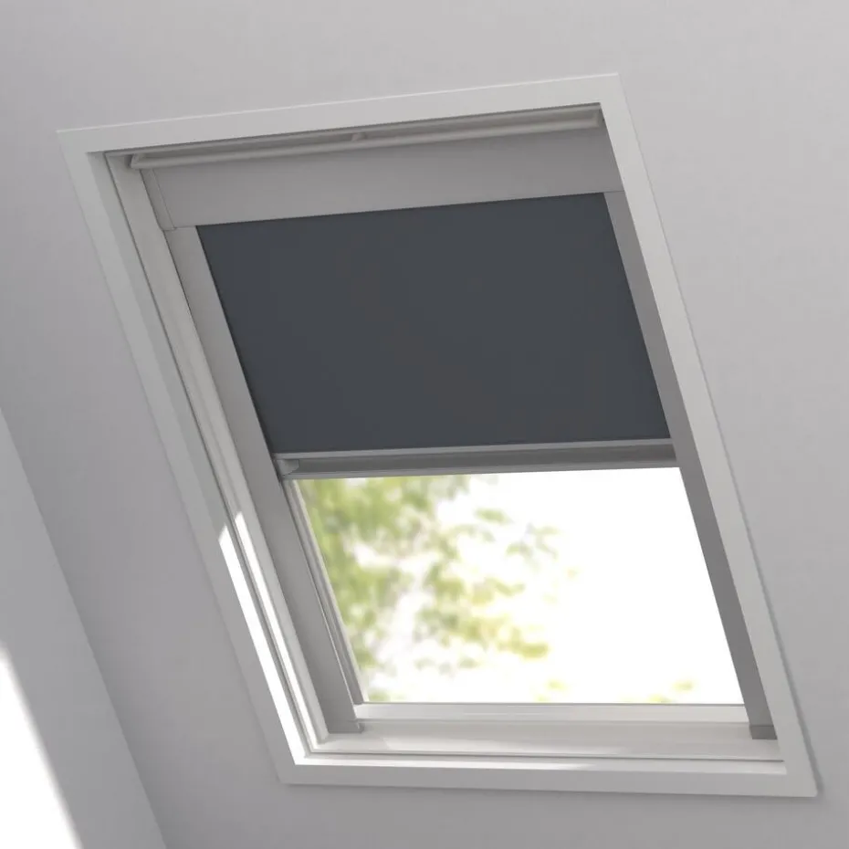 Kwantum Rolgordijnen | Dakraam Rolgordijnen | Fenstr Dakraam Rolgordijn Dave  Verduisterend Antraciet