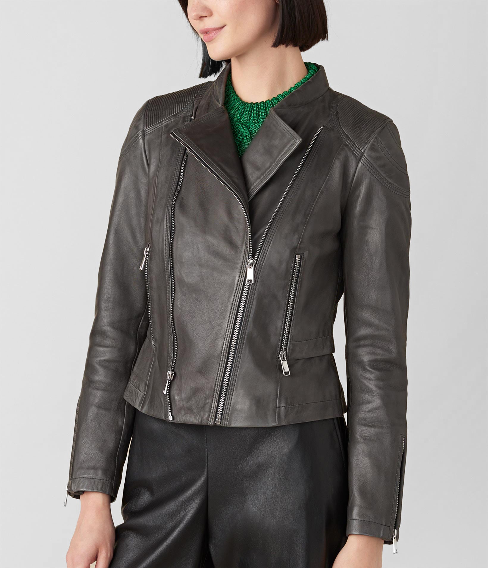 Katie Moto Jacket With Shoulder Detail