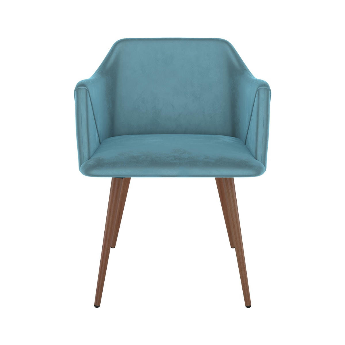 DAISY - Chaise avec accoudoirs en velours bleu (lot de 2)