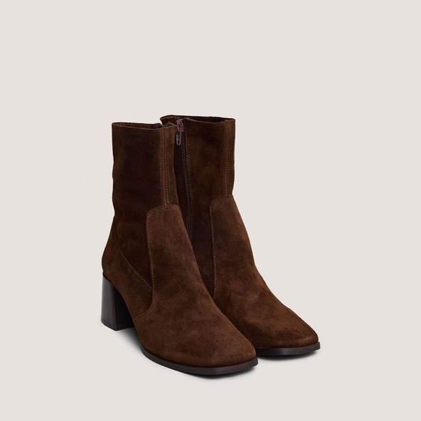 Bottines à bouts ovalesen croute marron | ARGENTAT
