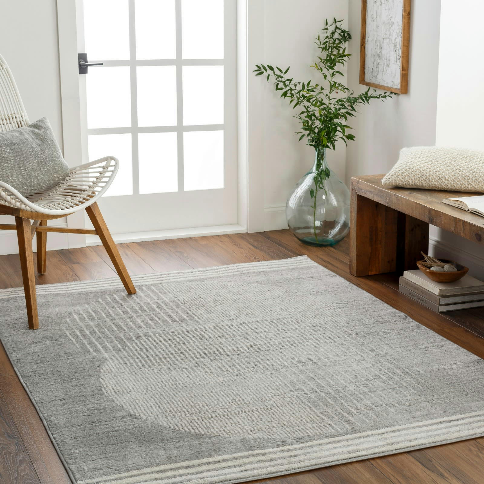 ENSO2 - Tapis Scandinave Hygge Gris/Beige 200x275
