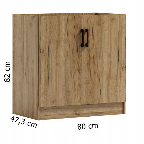 Szafka kuchenna pod zlew KD 80 dąb Craft złoty
