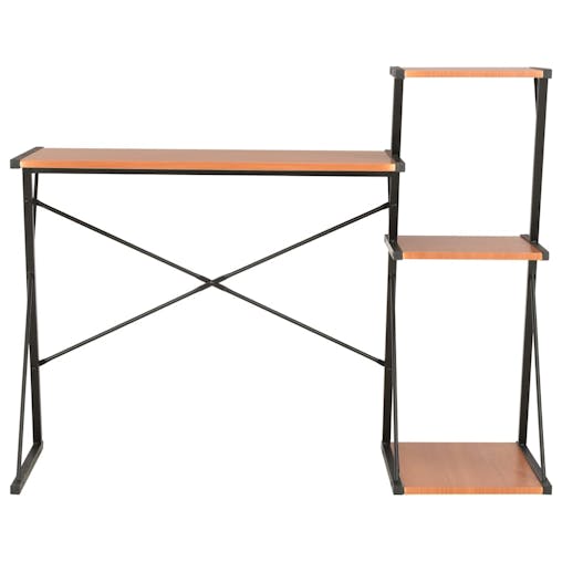 NNEVL Desk with Shelf Black and Brown 116x50x93 cm