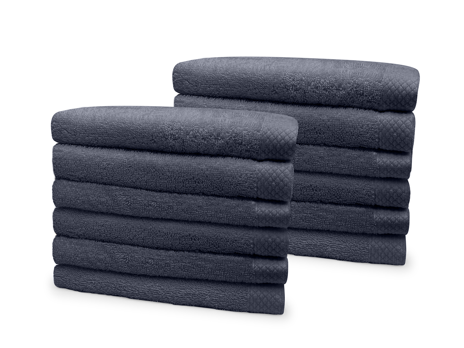 Eleganzzz Badstof Handdoek Katoen 50x100cm - dark grey - Set van 12