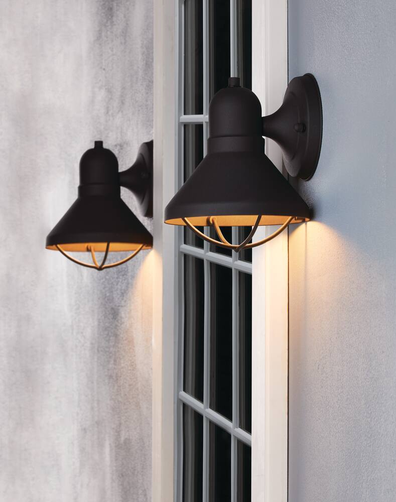 NOMA 1-Light Outdoor Down Wall Light, 2-pk, Matte Black