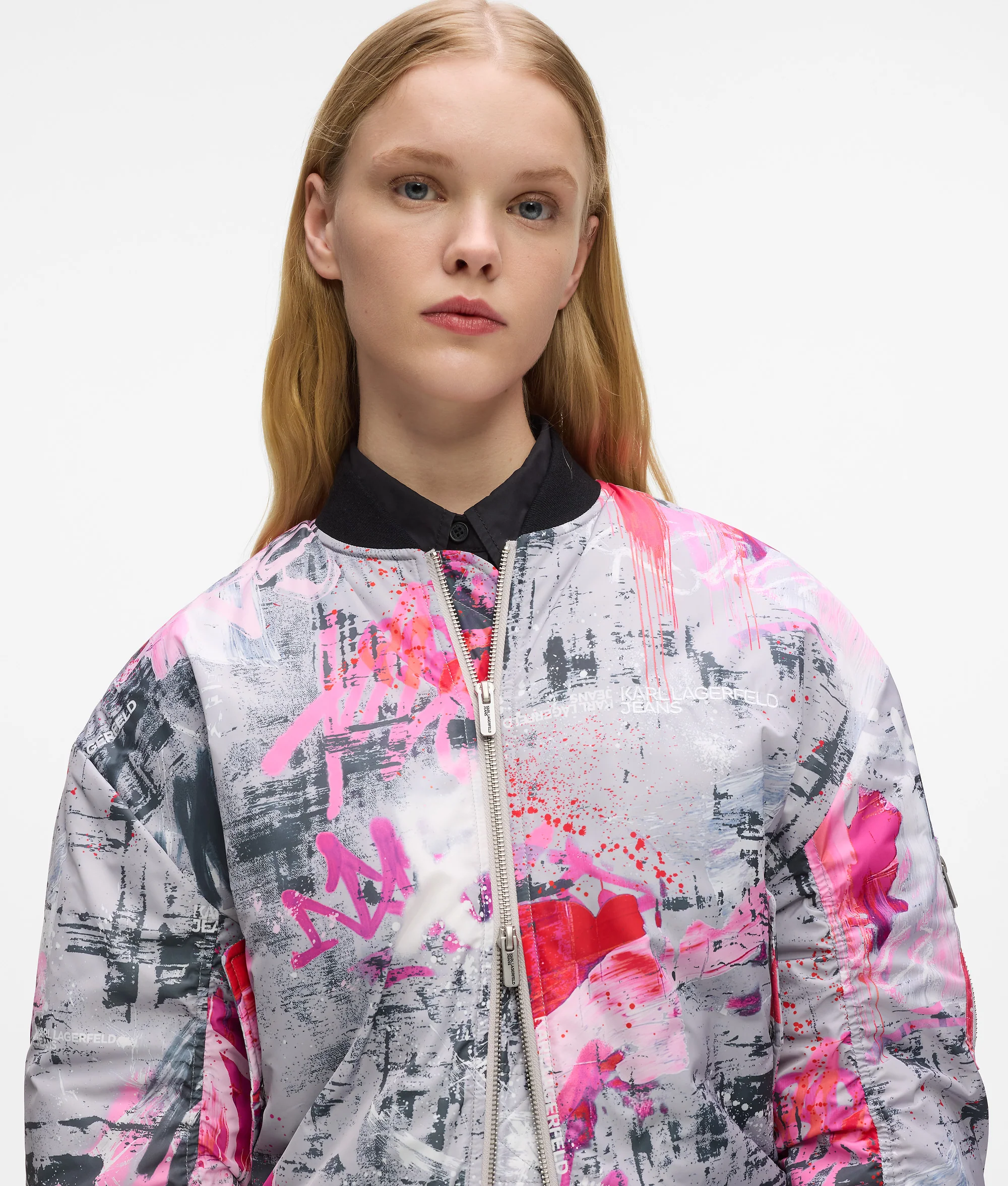 Blouson aviateur effet peinture façon all-over