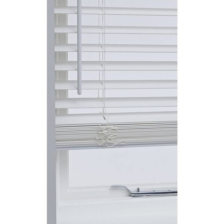 Habitat Faux Wood White 25mm Slat Venetian Blind - 60cm