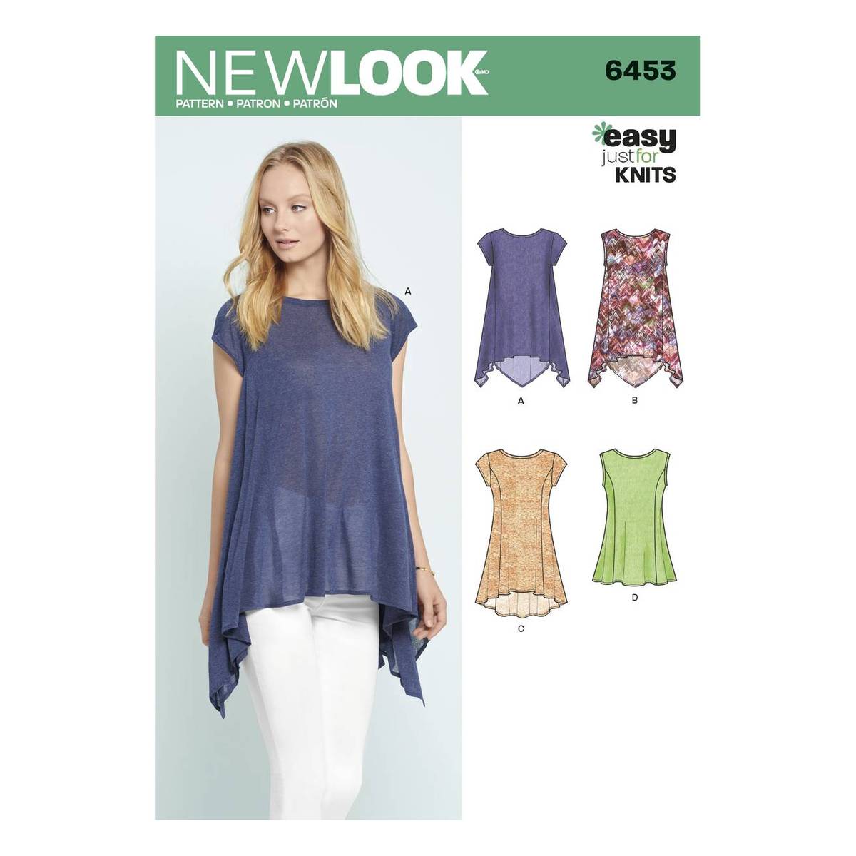 New Look Women's Knit Tops Sewing Pattern 6453