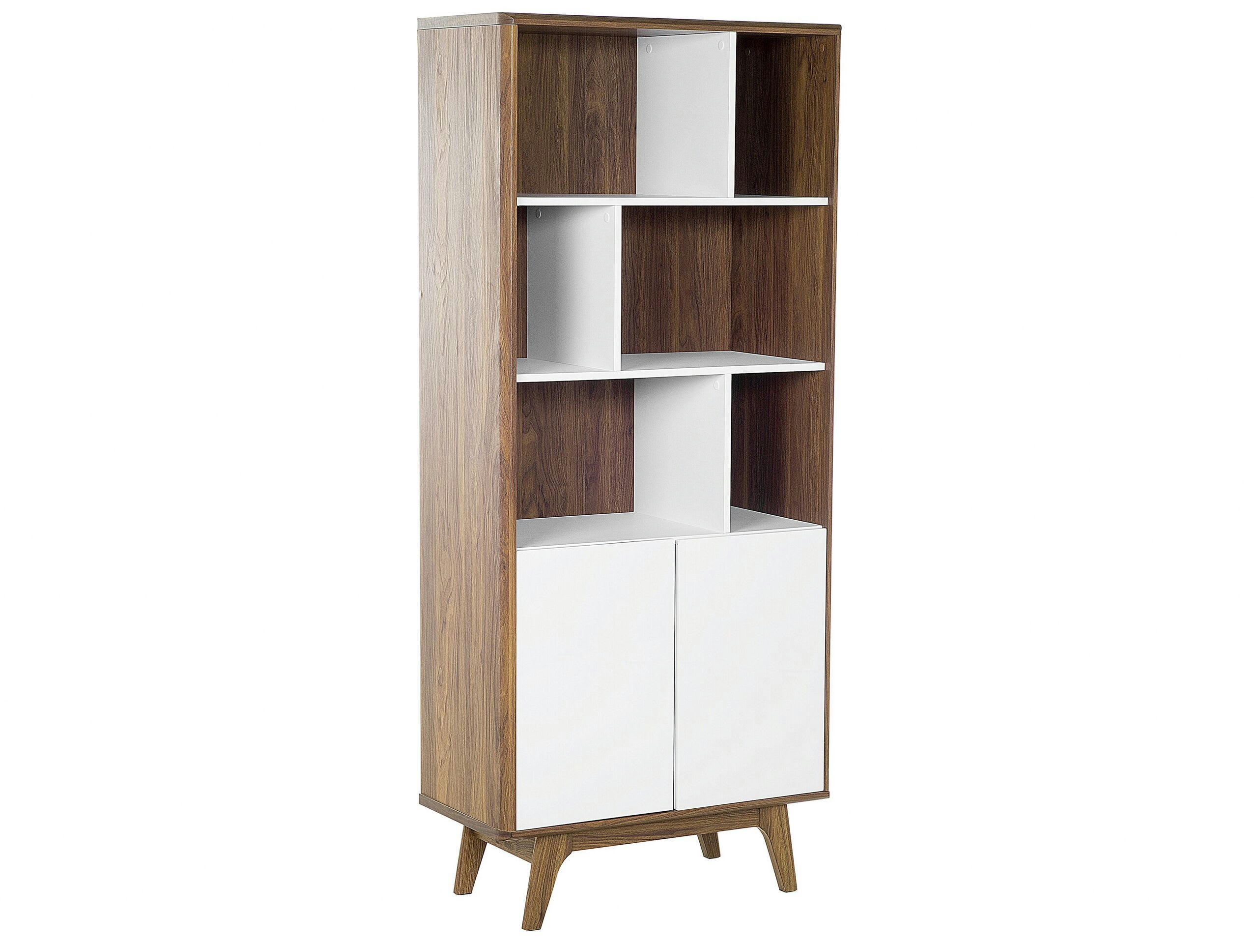 COLUMBUS - Meuble de rangement bibliothèque marron et blanc