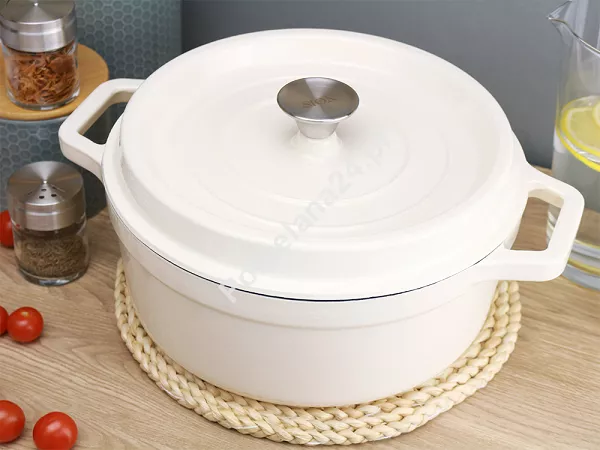 Garnek żeliwny 28 cm Nois - Tierra Kremowy 17.830065