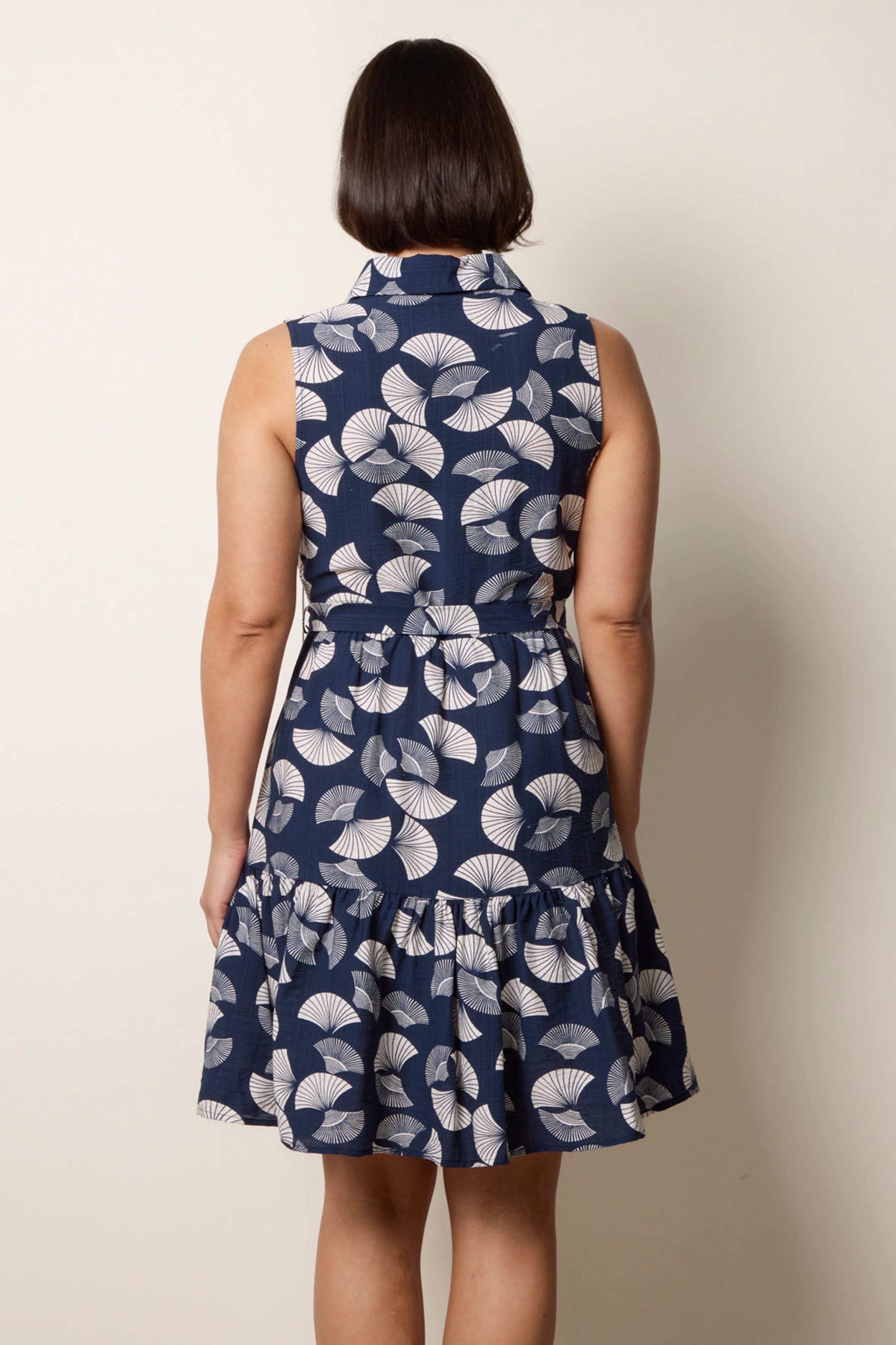 Blue Vanilla Navy Sleeveless Shirt Dress