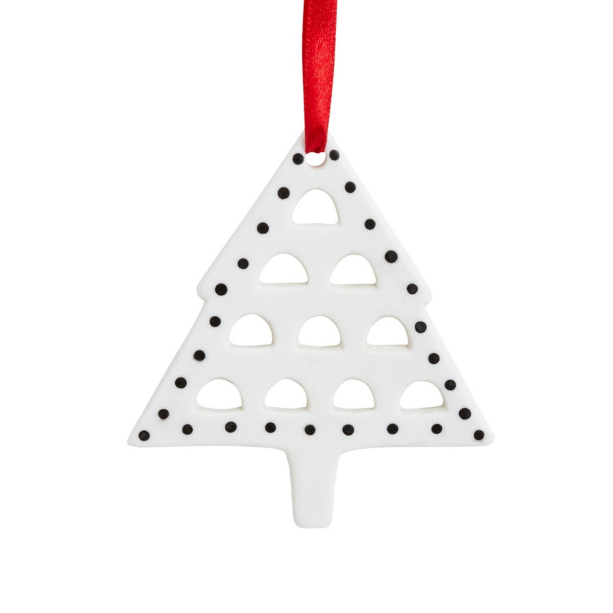 NOËL - Suspension de sapin de noël blanche et rouge H9