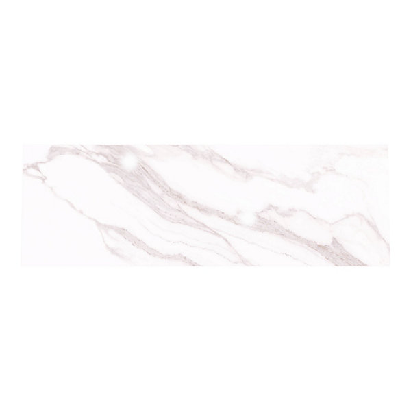 Faïence murale effet marbre blanc brillant L.90 x l.30 cm x ép.8,7 mm, Oazis