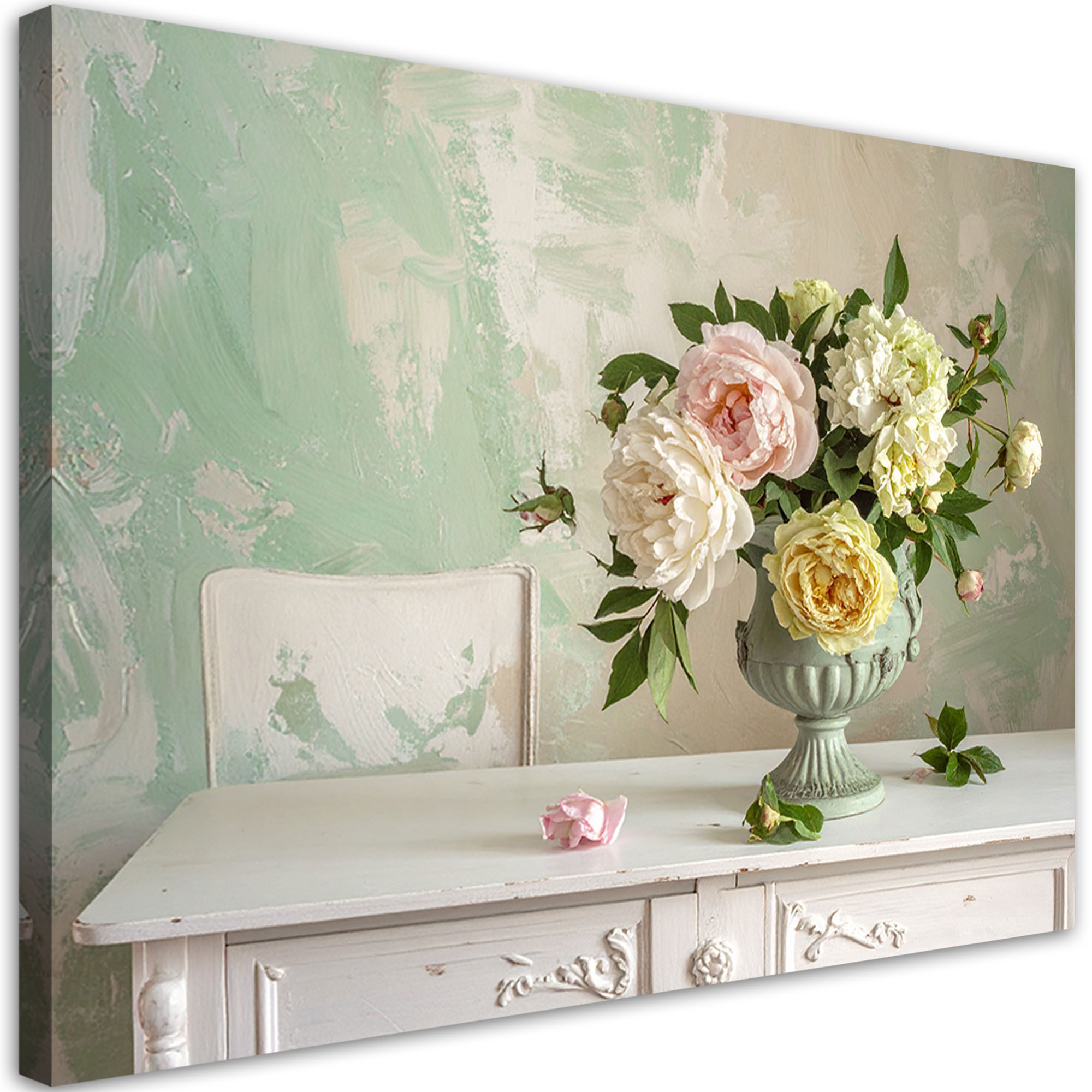Obraz, Kwiaty w stylu shabby chic romantyczna dekoracja 30x20