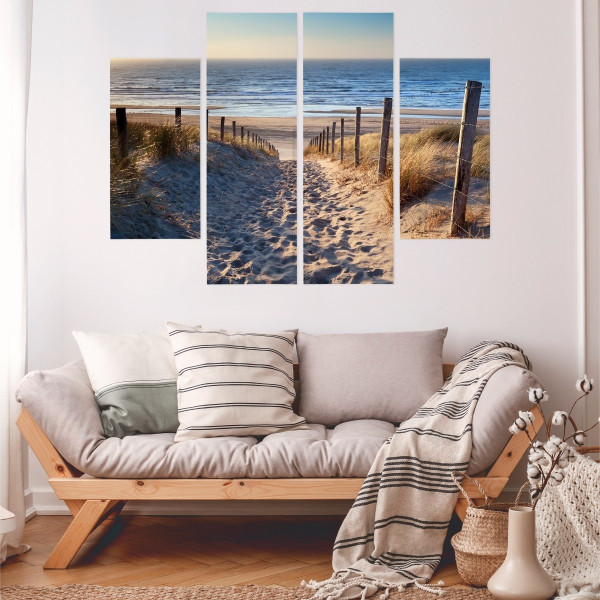 Obraz 4 Częściowy MORZE Plaża Krajobraz 3D 80x60cm