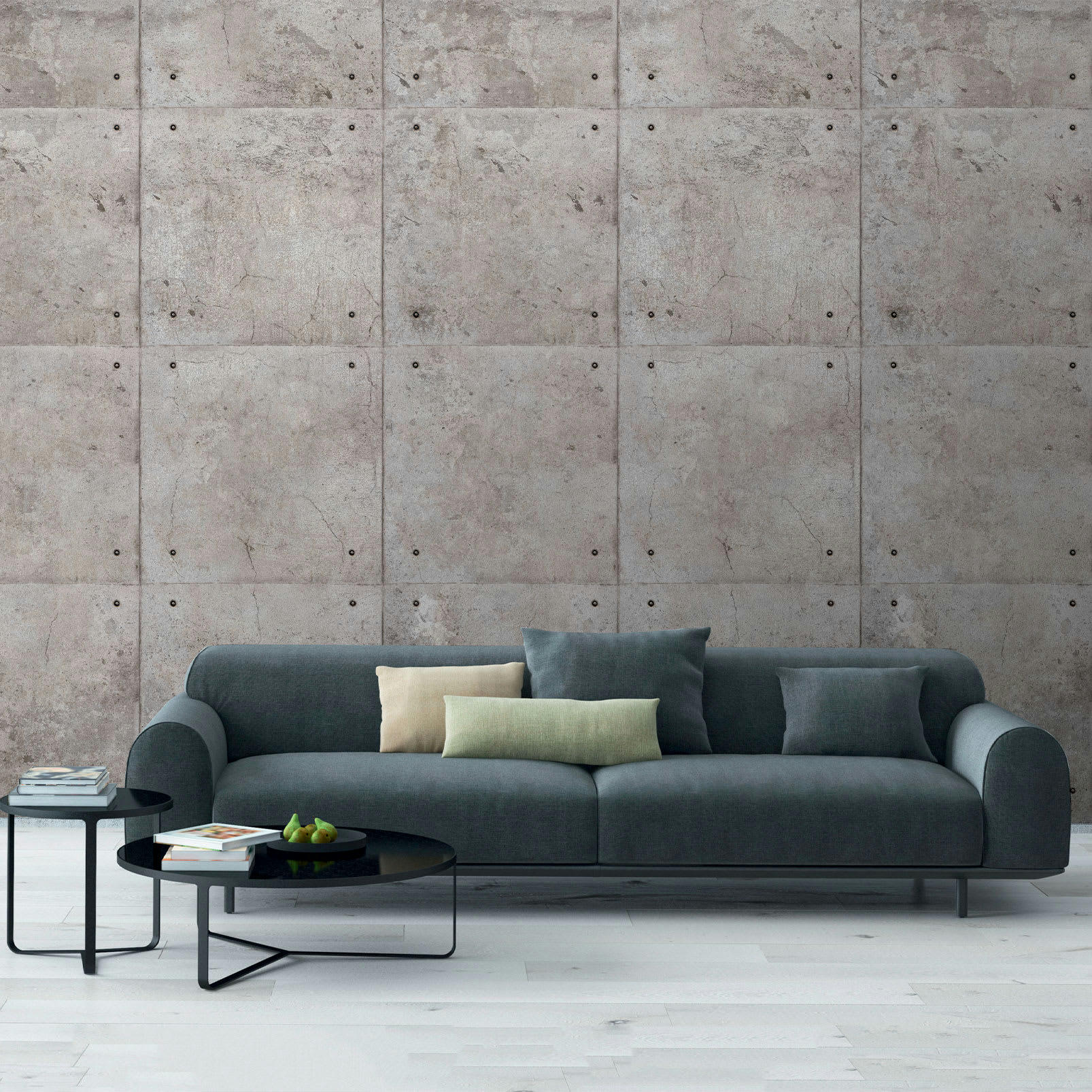 BÉTON - Papier peint effet beton banché 159x280cm