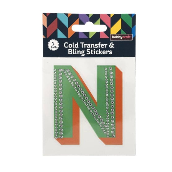 Cold Transfer and Bling Letter N Sticker Set