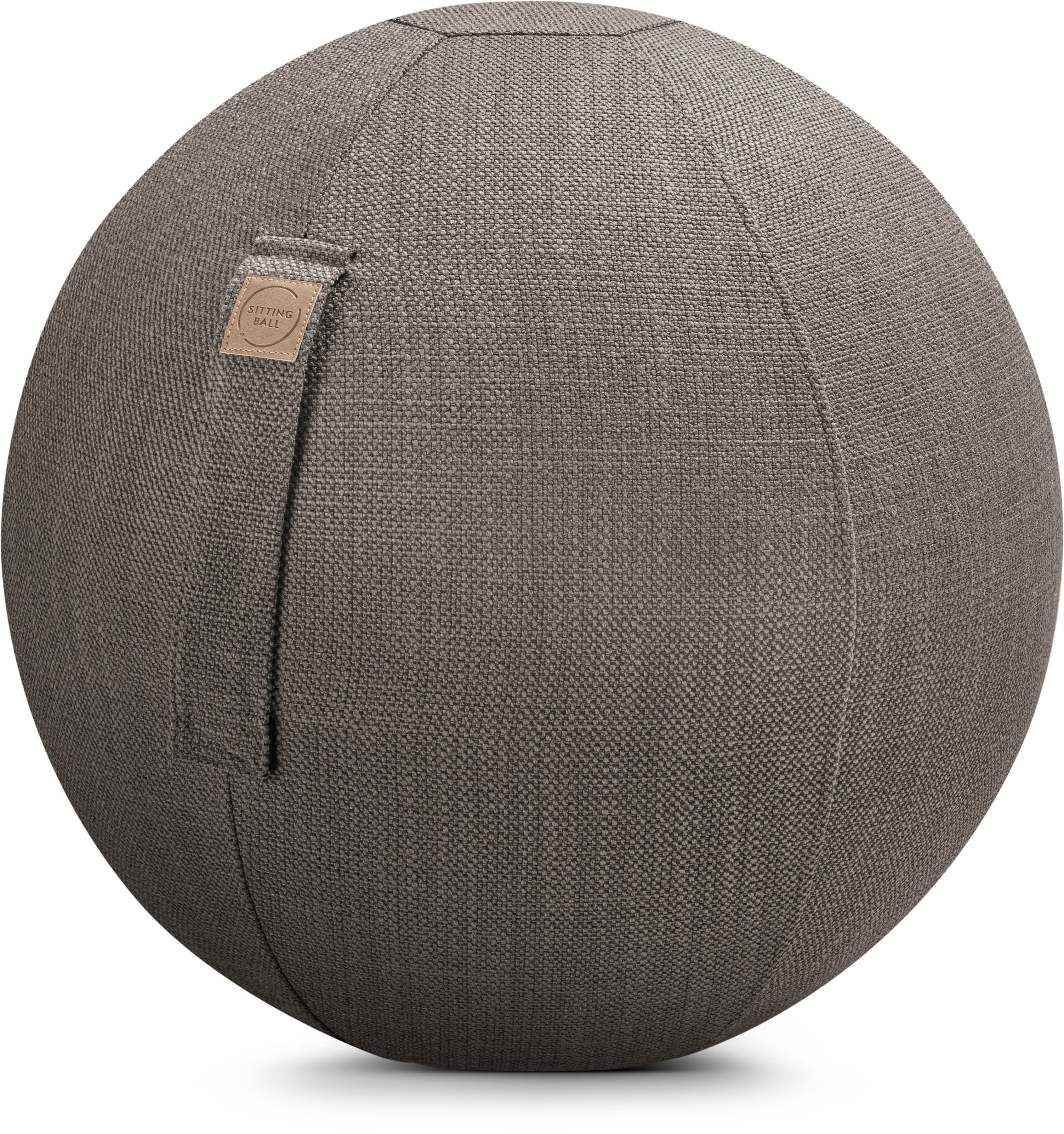 AUSTIN - Balle d'assise tissu jacquard taupe avec poignée polyester D65