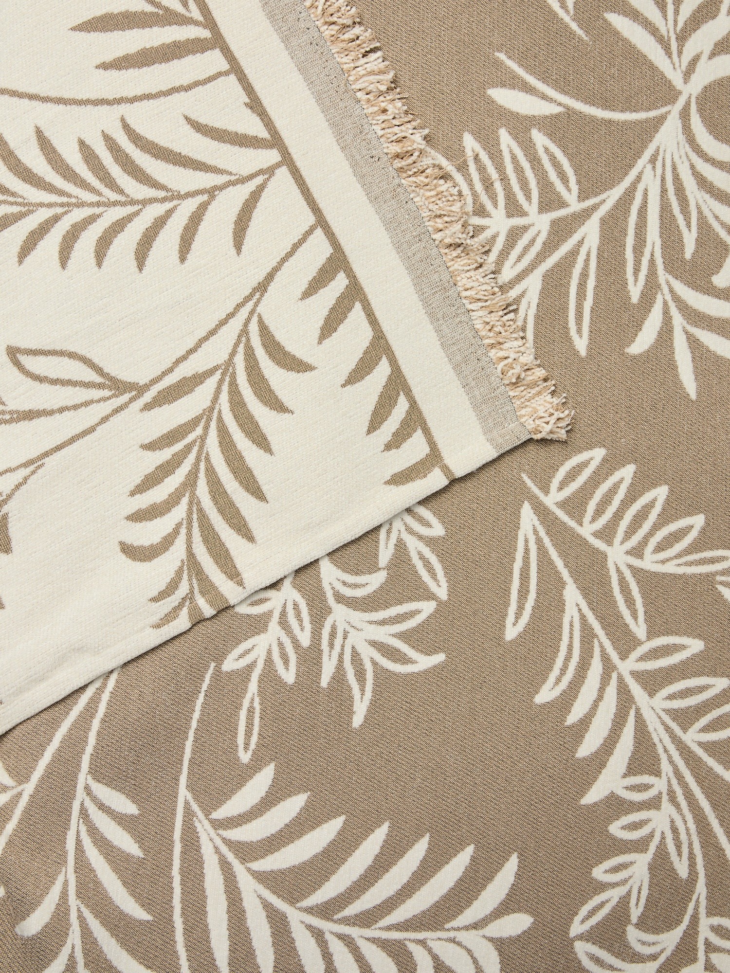 Telo arredo in ciniglia stampato con frangette - Prezzo di lancio