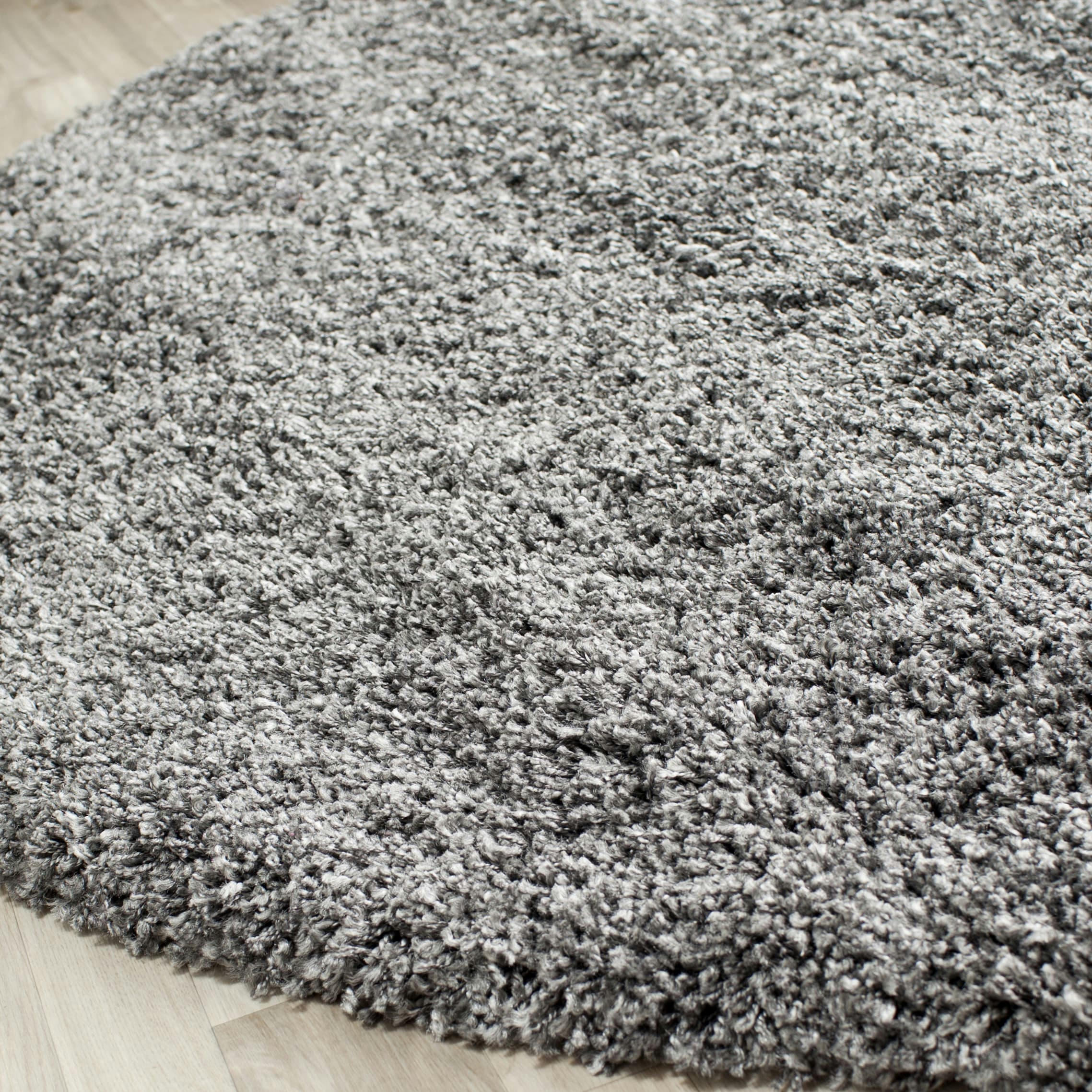 CALIFORNIA SHAG - Tapis de salon interieur en gris fonce, 201 x 201 cm