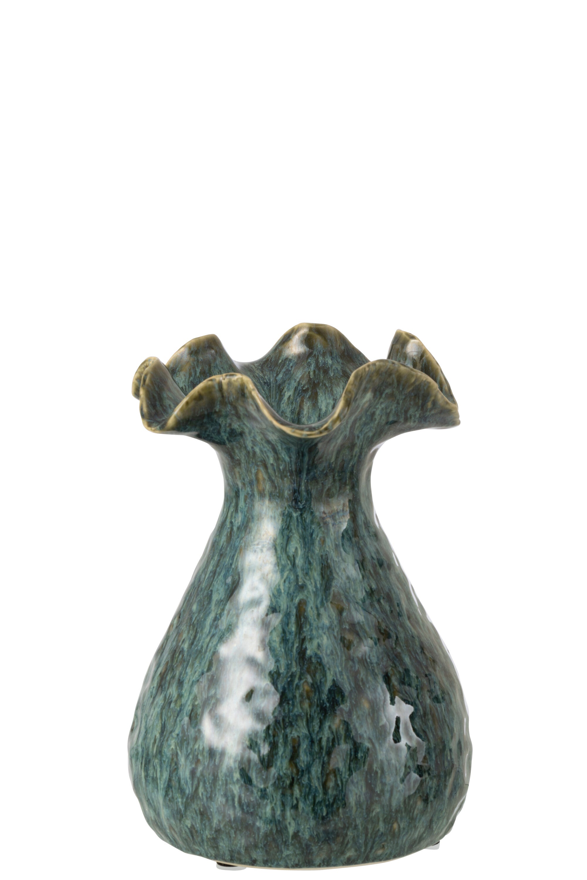 J-Line vaas Ronny Onregelmatig - keramiek - blauw - small