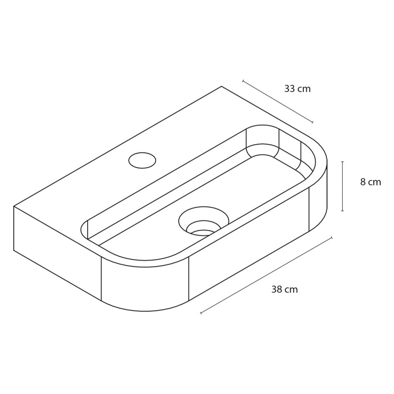 Lave-mains Oval blanc 38 x 24 cm DIFFERNZ