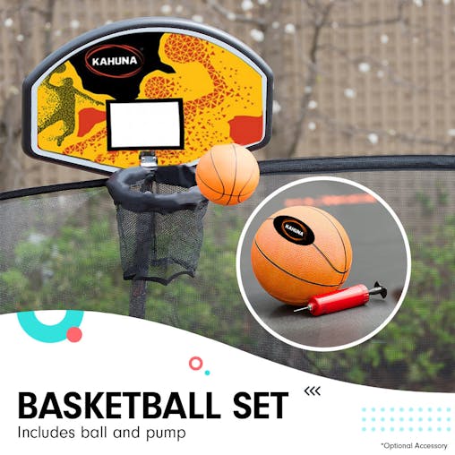 NNEDPE Kahuna Trampoline 8 ft x 11 ft Rectangular with Basketball Set