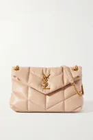 Saint Laurent Loulou Puffer small quilted leather shoulder bag beige
