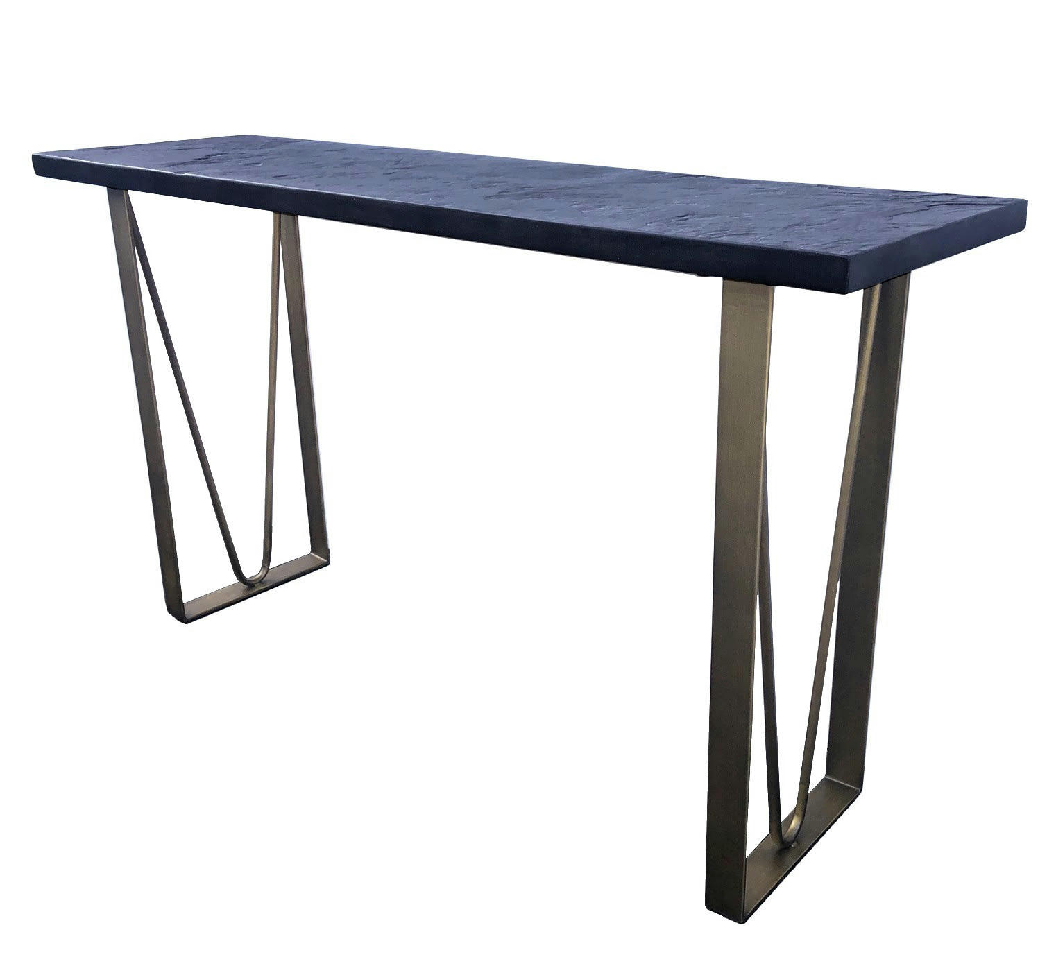 ARDOISE - Console effet ardoise et pieds bronze