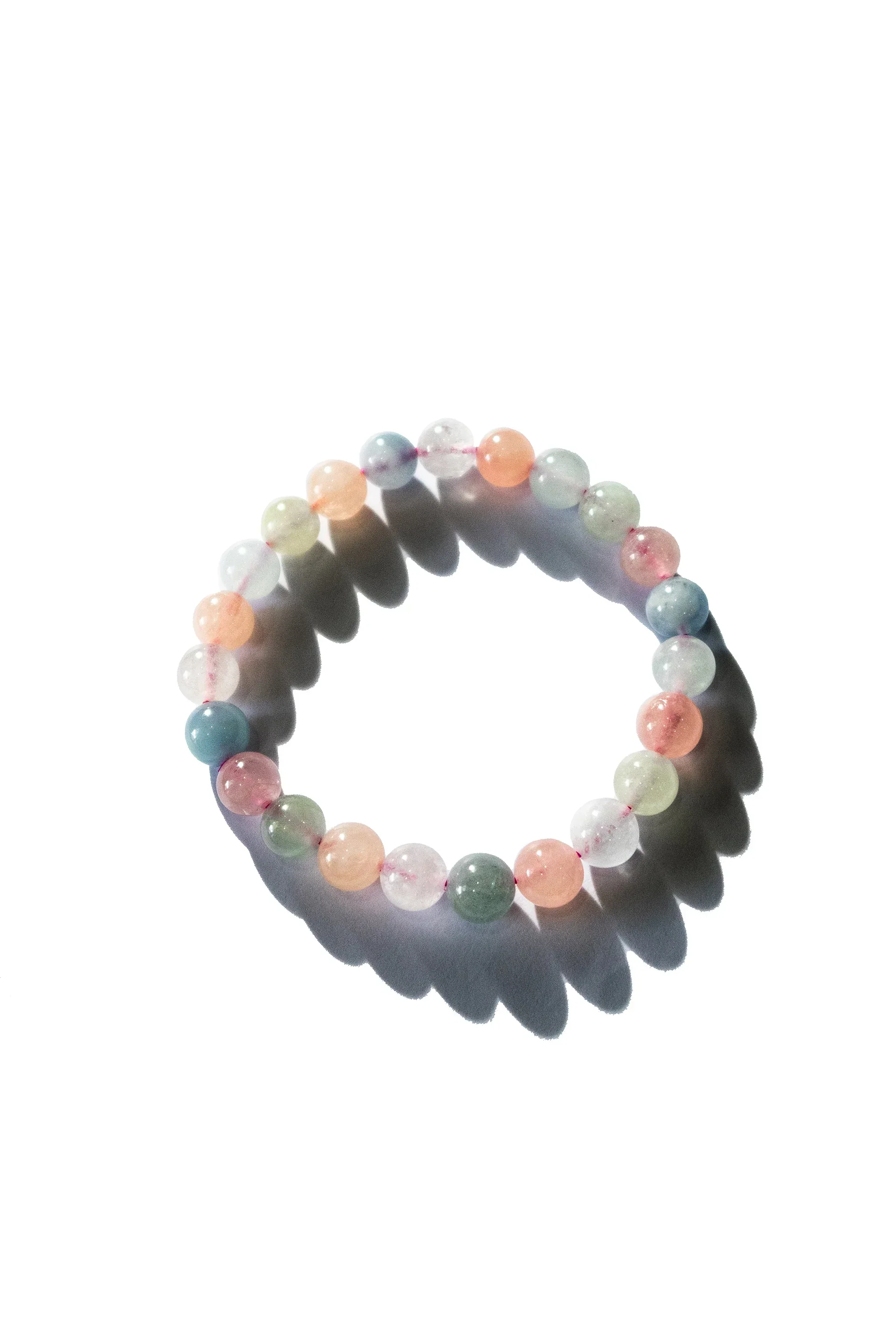 Billie — Beaded Jade Stone Bracelet in Pink Multi