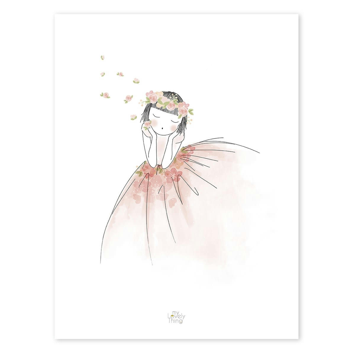 ROSAE - Affiche rêverie en Papier Rose