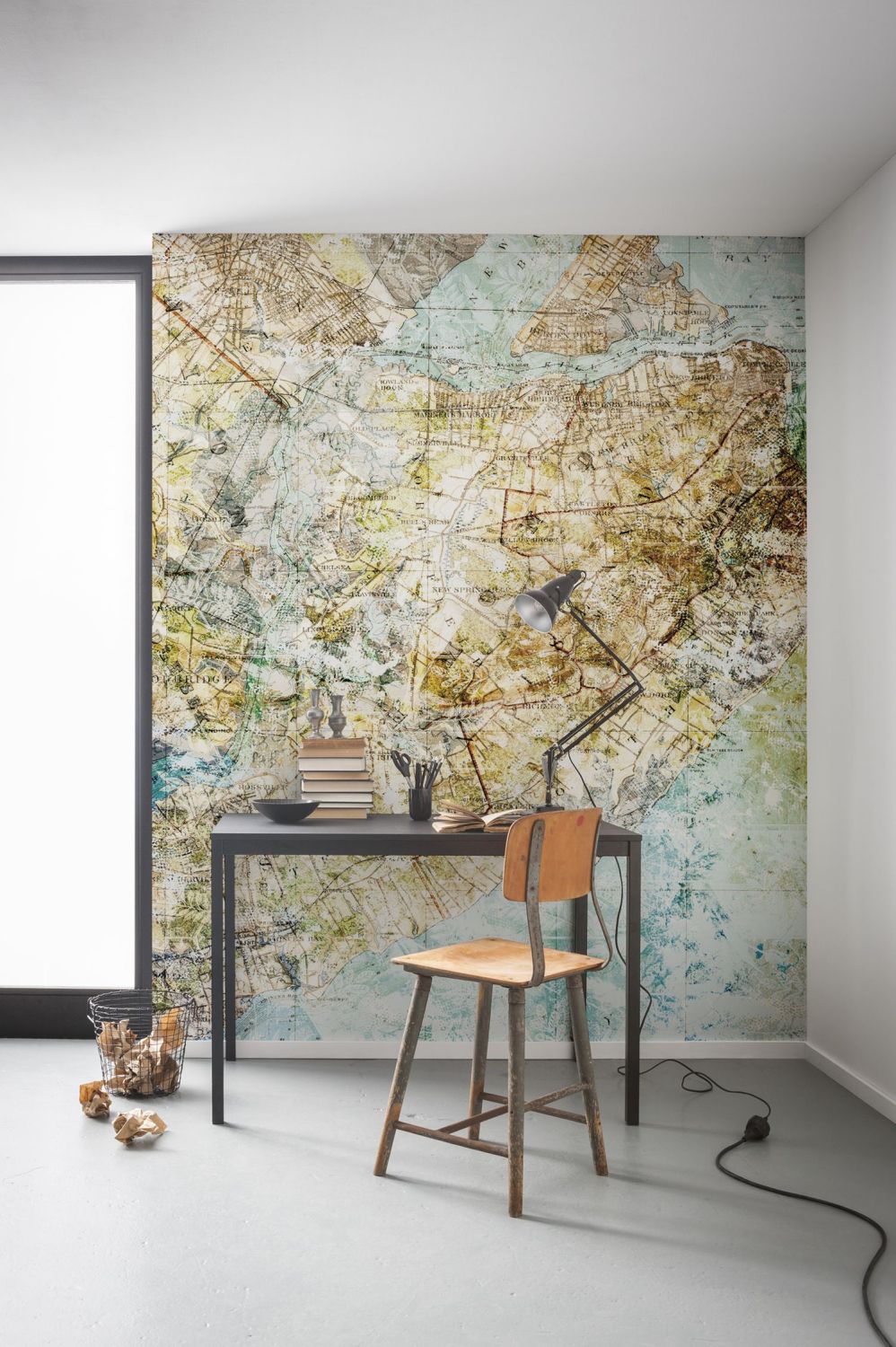 Sanders & Sanders fotobehang wereldkaart multicolor - 200 x 250 cm - 611880