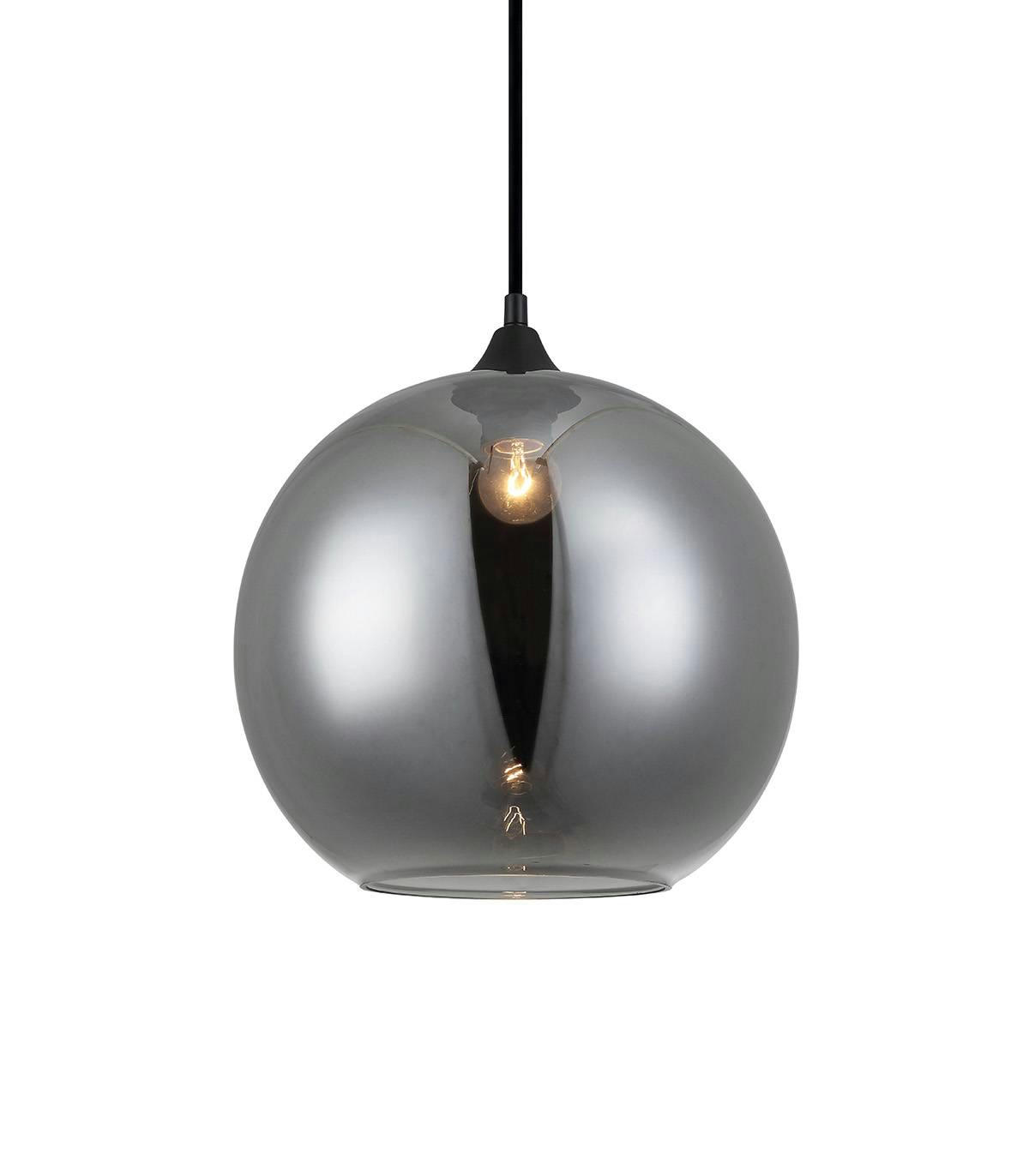 SHADOW - Suspension en verre gris d. 30 cm