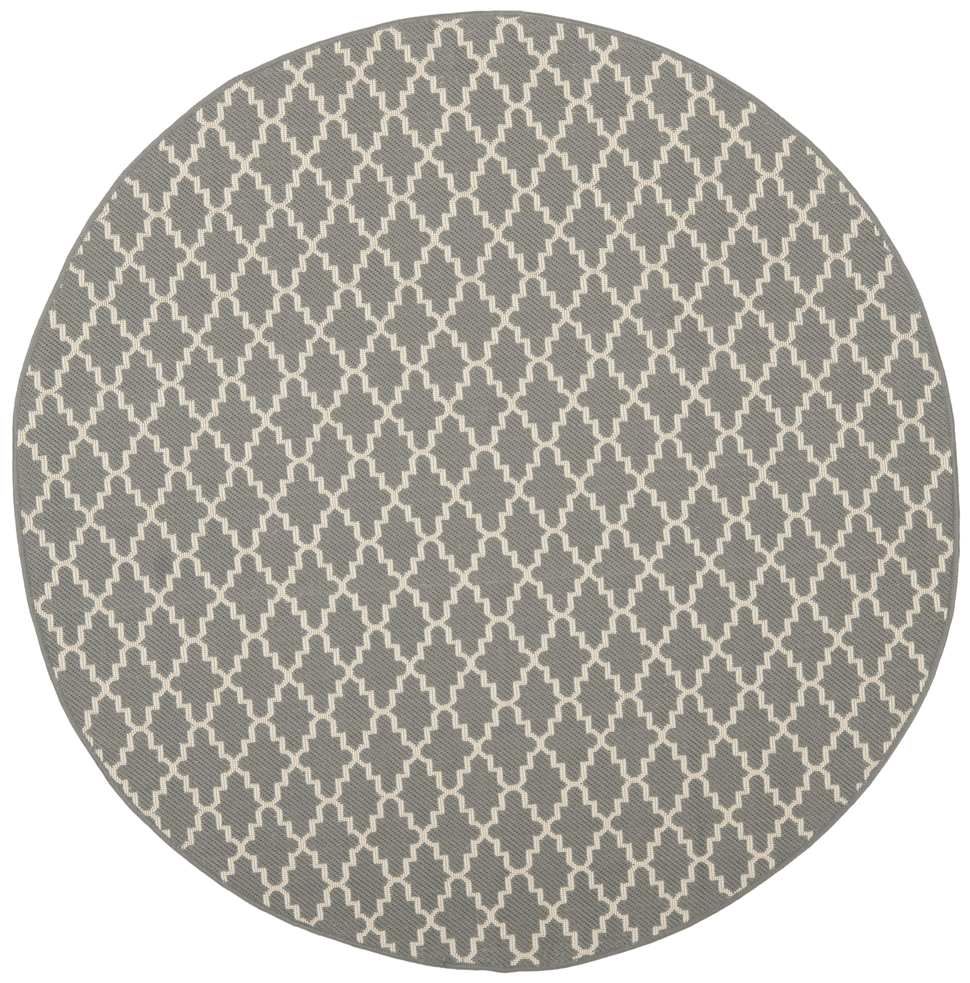 COURTYARD - Tapis interieur & exterieur en gris anthracite & beige, 160 x 160 cm
