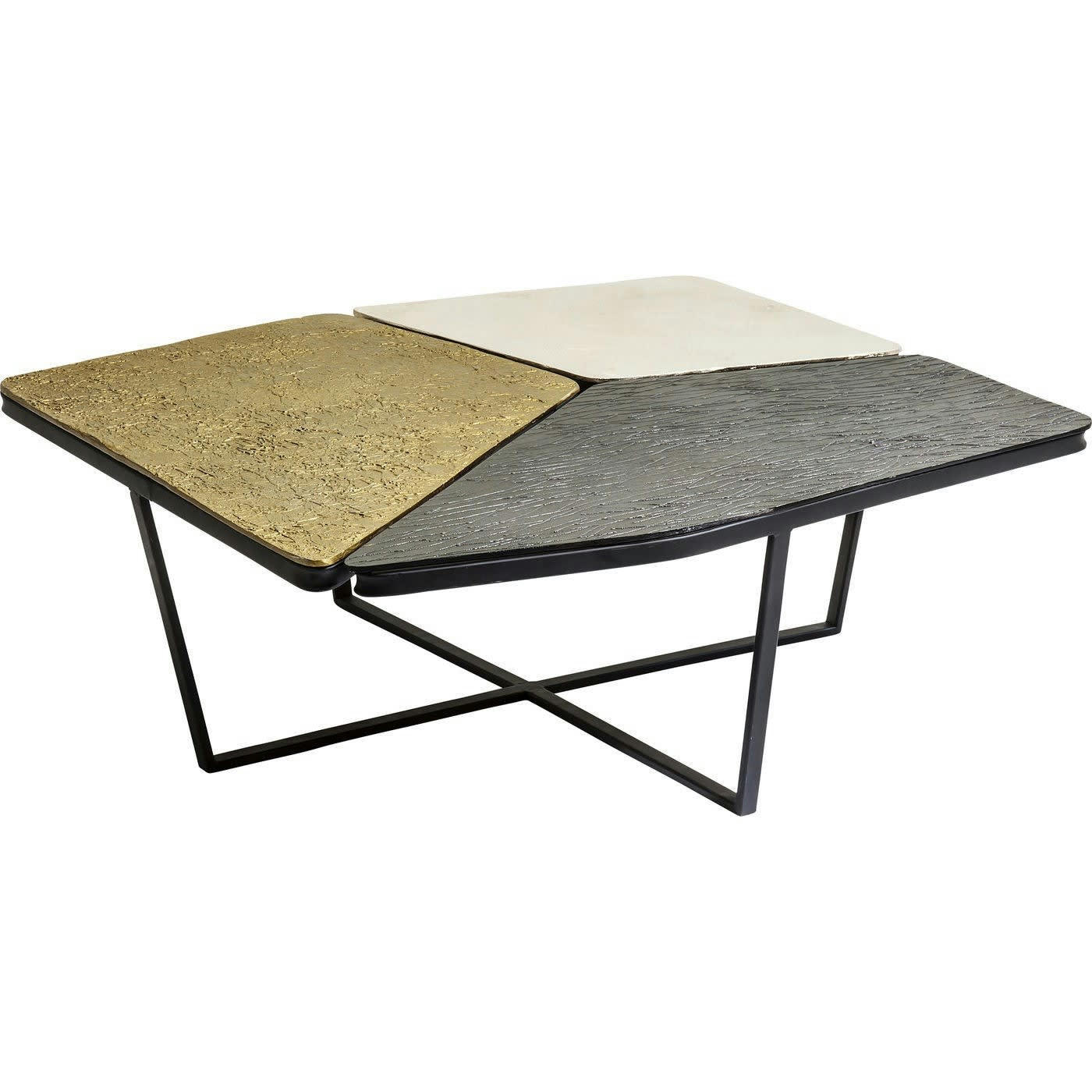 PATCHES - Table basse en acier et aluminium