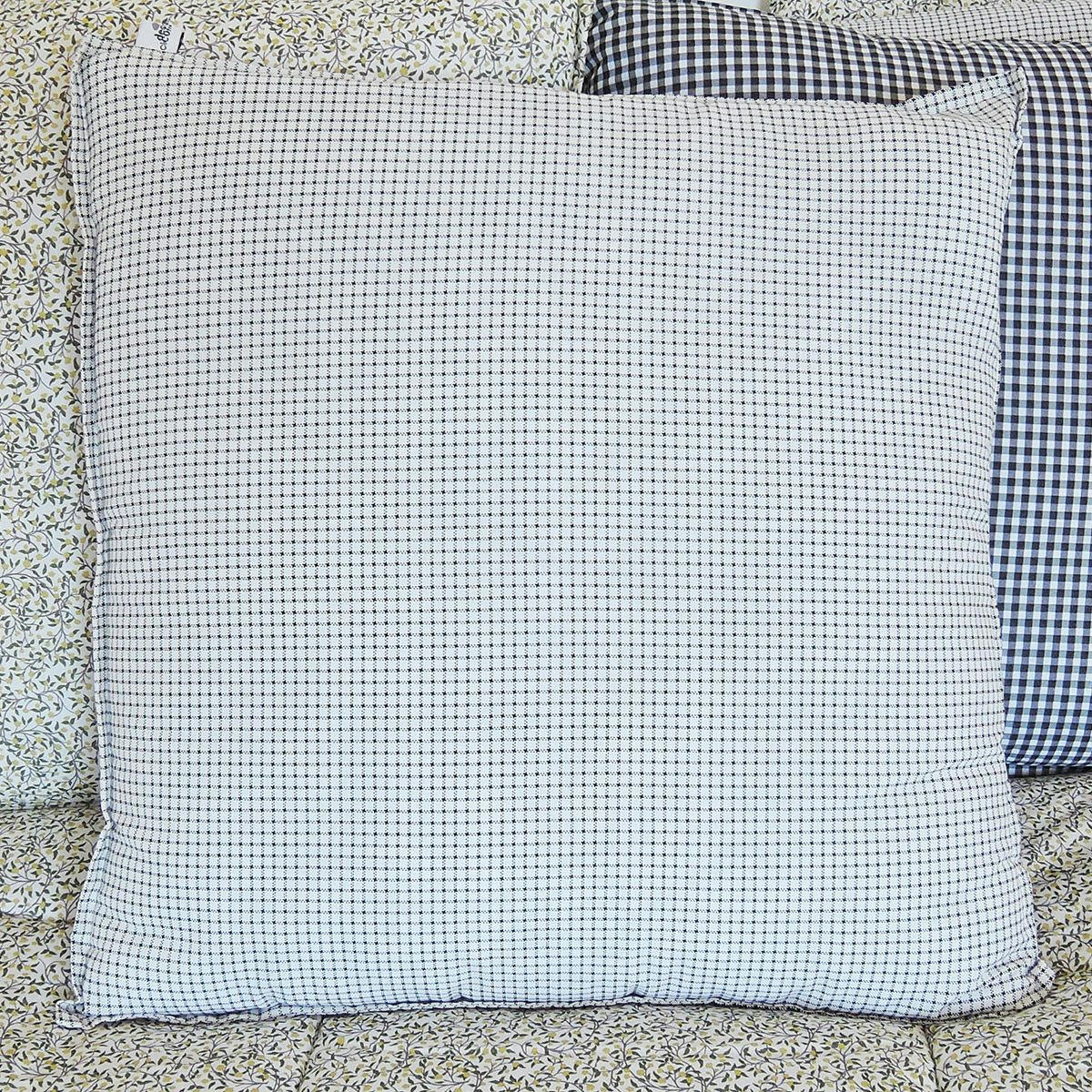 - Coussin carré en coton imprimé Blanc