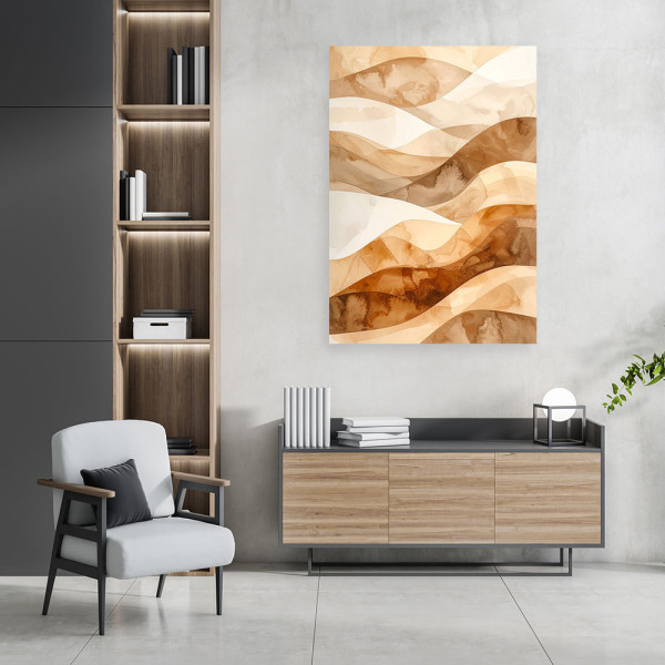 Obraz do salonu sypialni biura loftu, Abstrakcyjne fale pastelowy 20x30