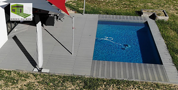 Kit complet 20m² terrasse lames pleine 2600x140x20mm GRIS - Green Outside