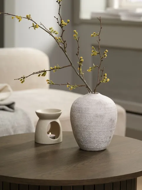 Vase IVAR Ø17xH21cm hvid/grå