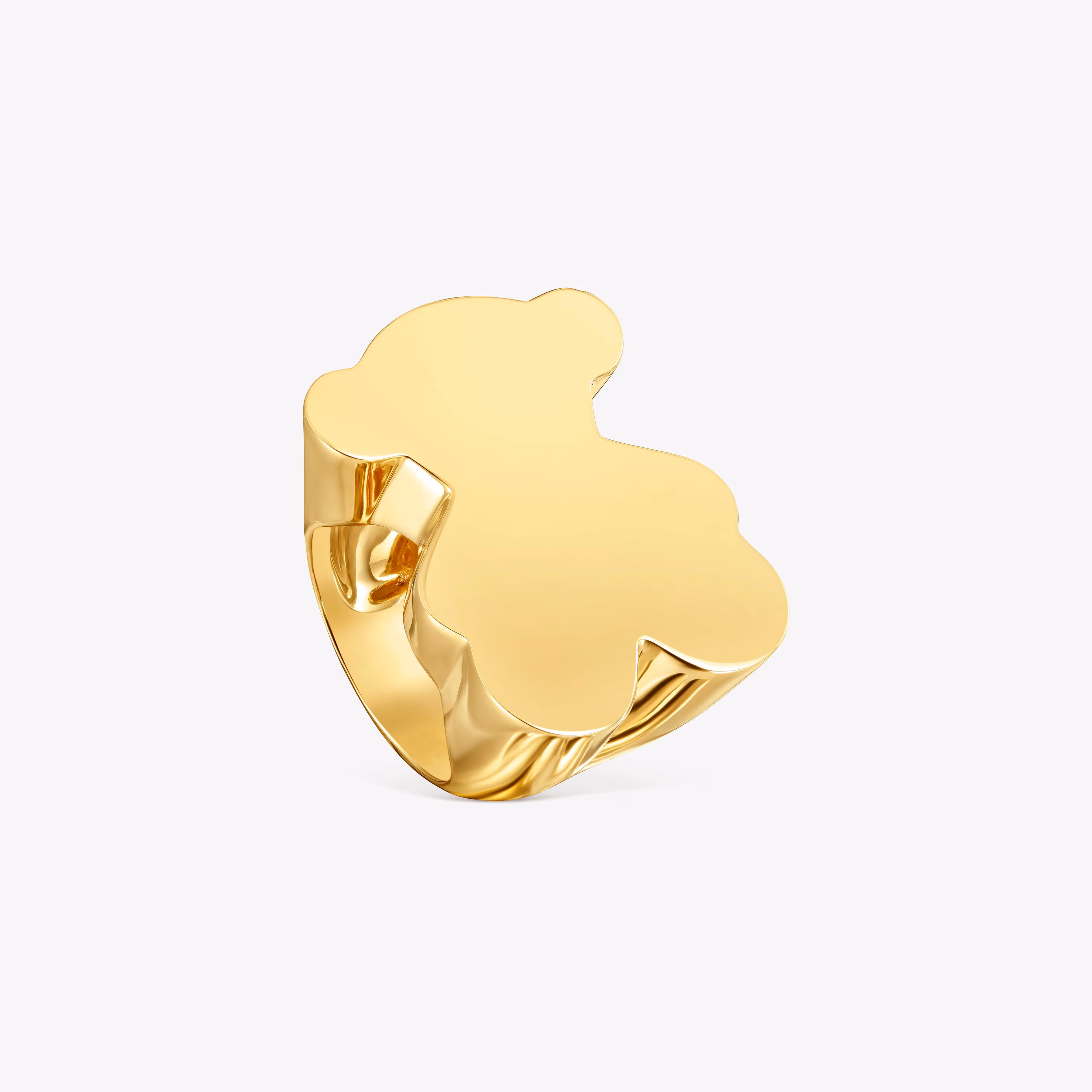 Anillo sello oso 30 mm con baño de oro 18 kt sobre plata Sweet Dolls