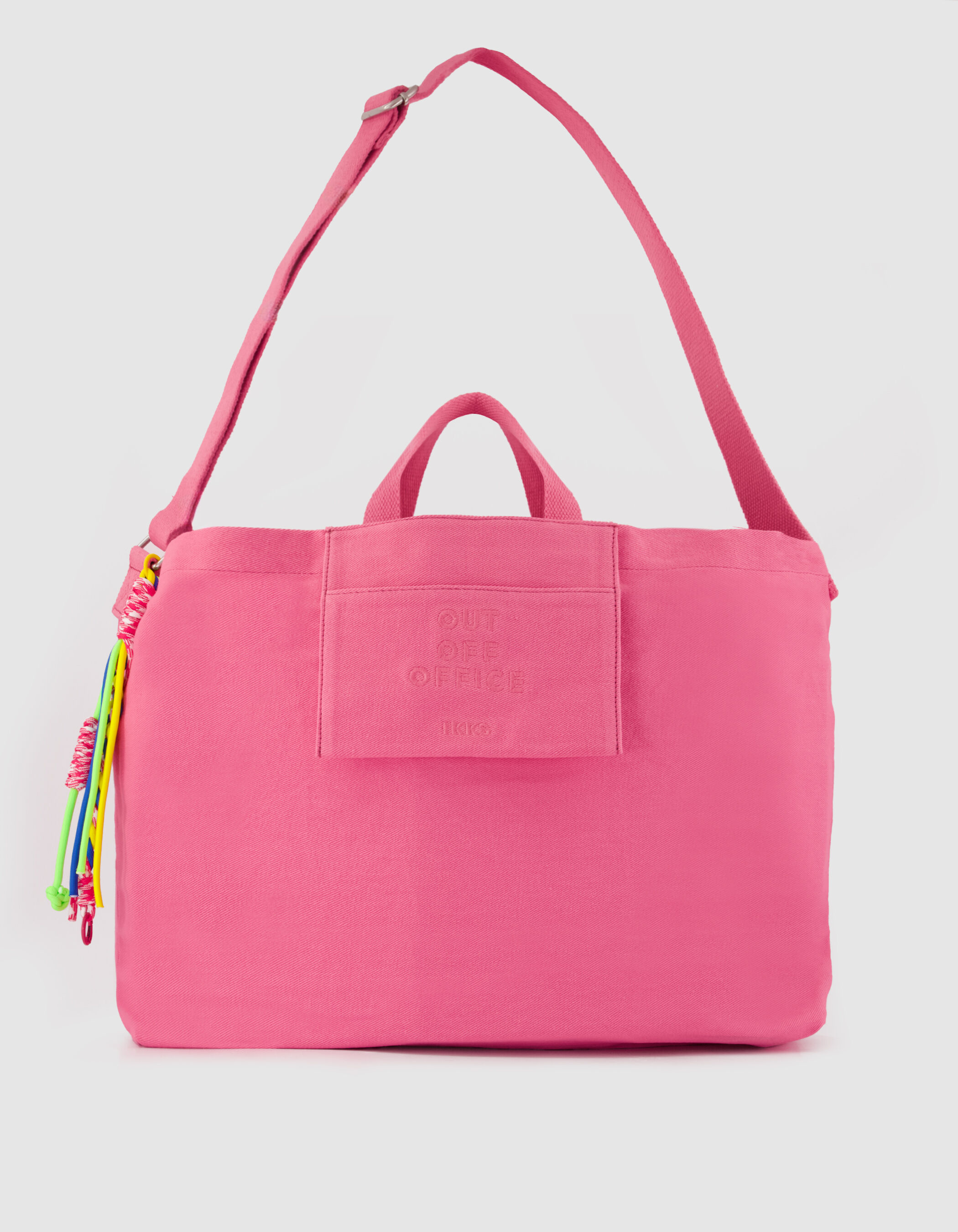 Sac totebag rose toile broderie Femme