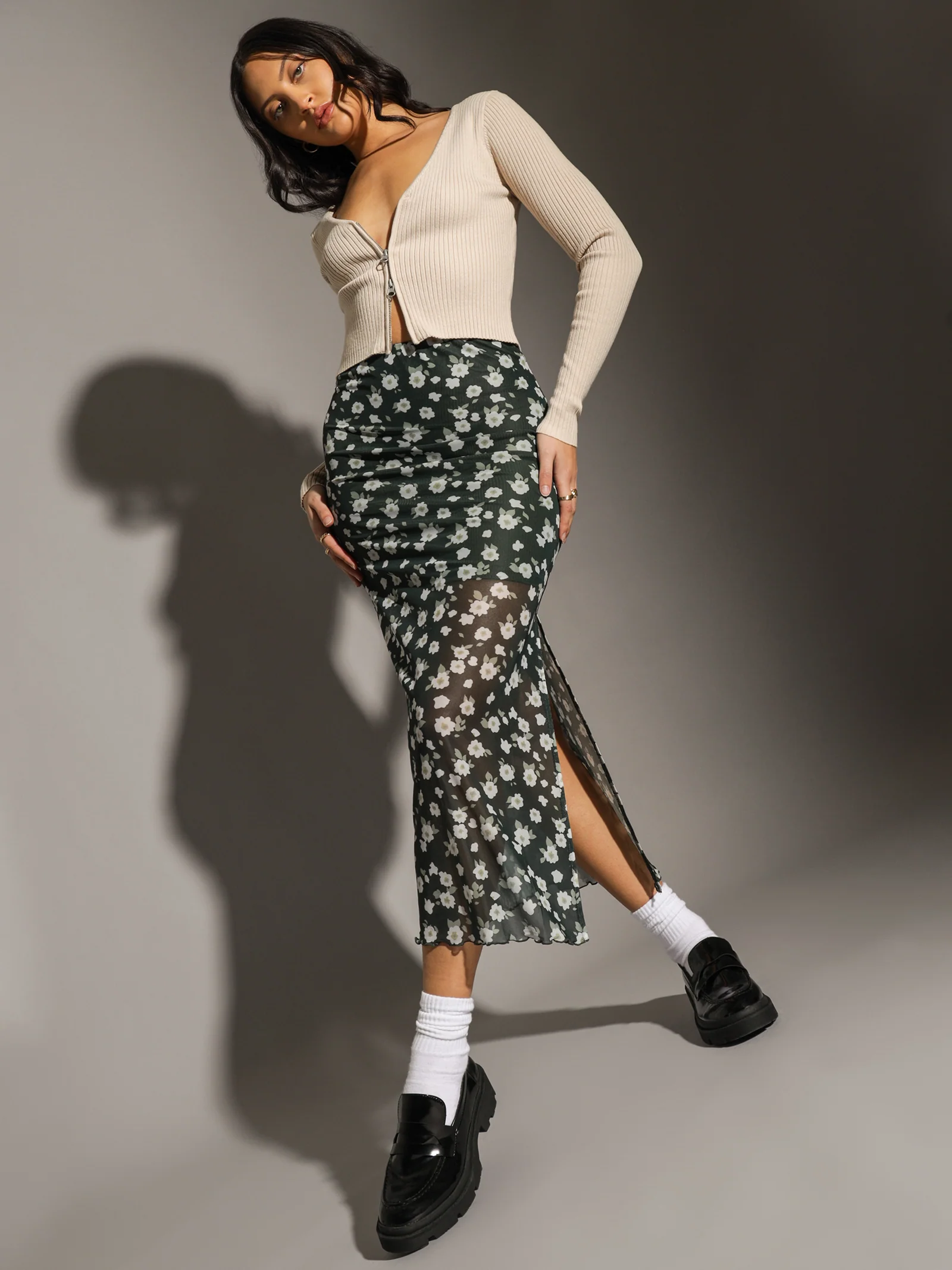 Gemma Mesh Midi Skirt