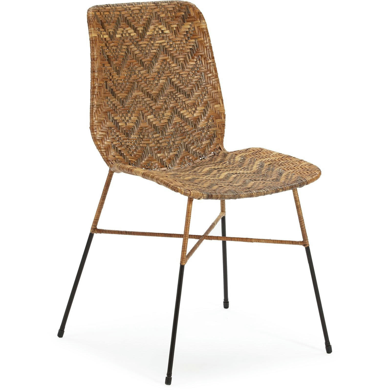 - Chaise Osier Bois clair H. assise 45,5 cm