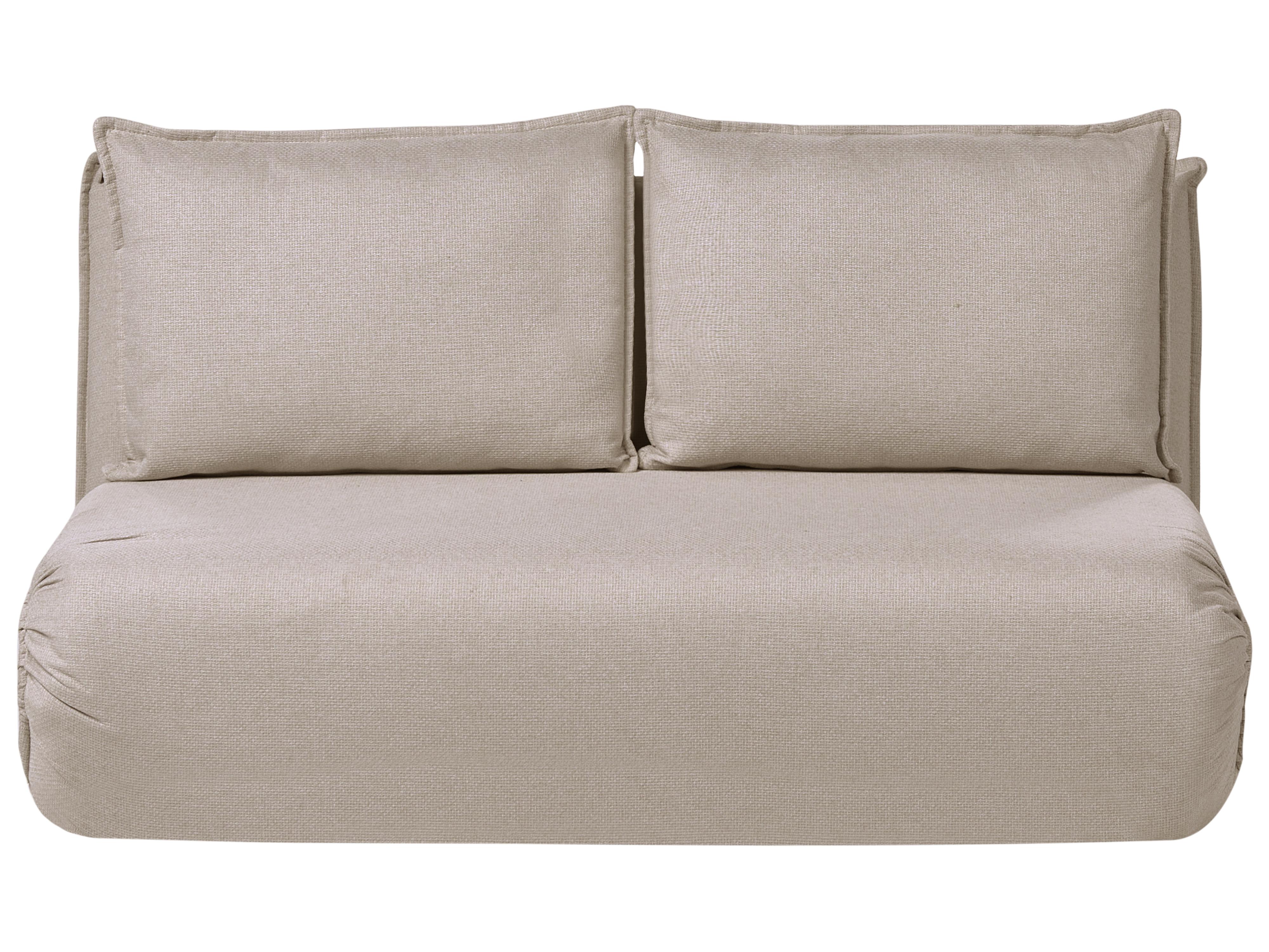 Sofa Bed 2 Seater ROROS Faux Linen Beige