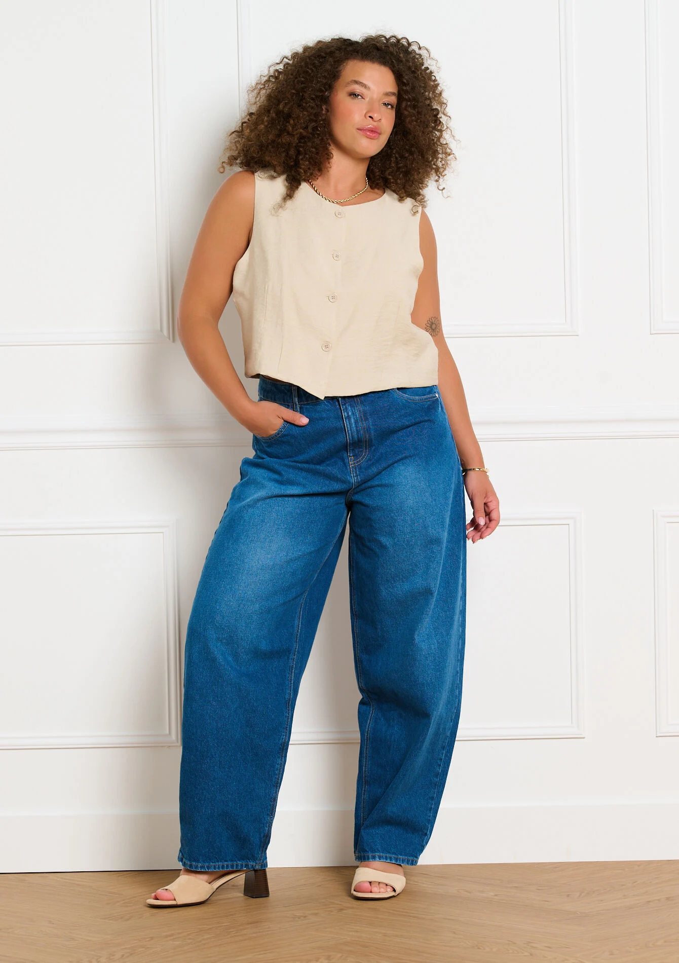 Hoge taille wide-leg jeans