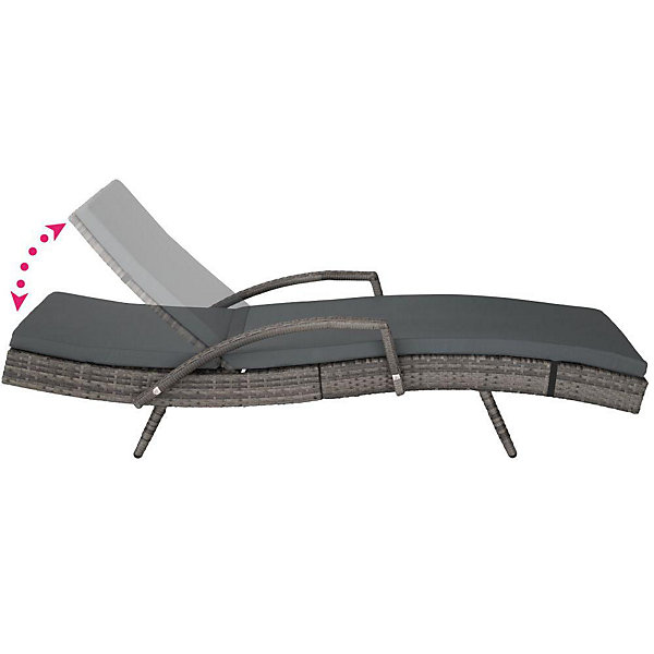Bain de soleil chaise longue transat gris Helloshop26