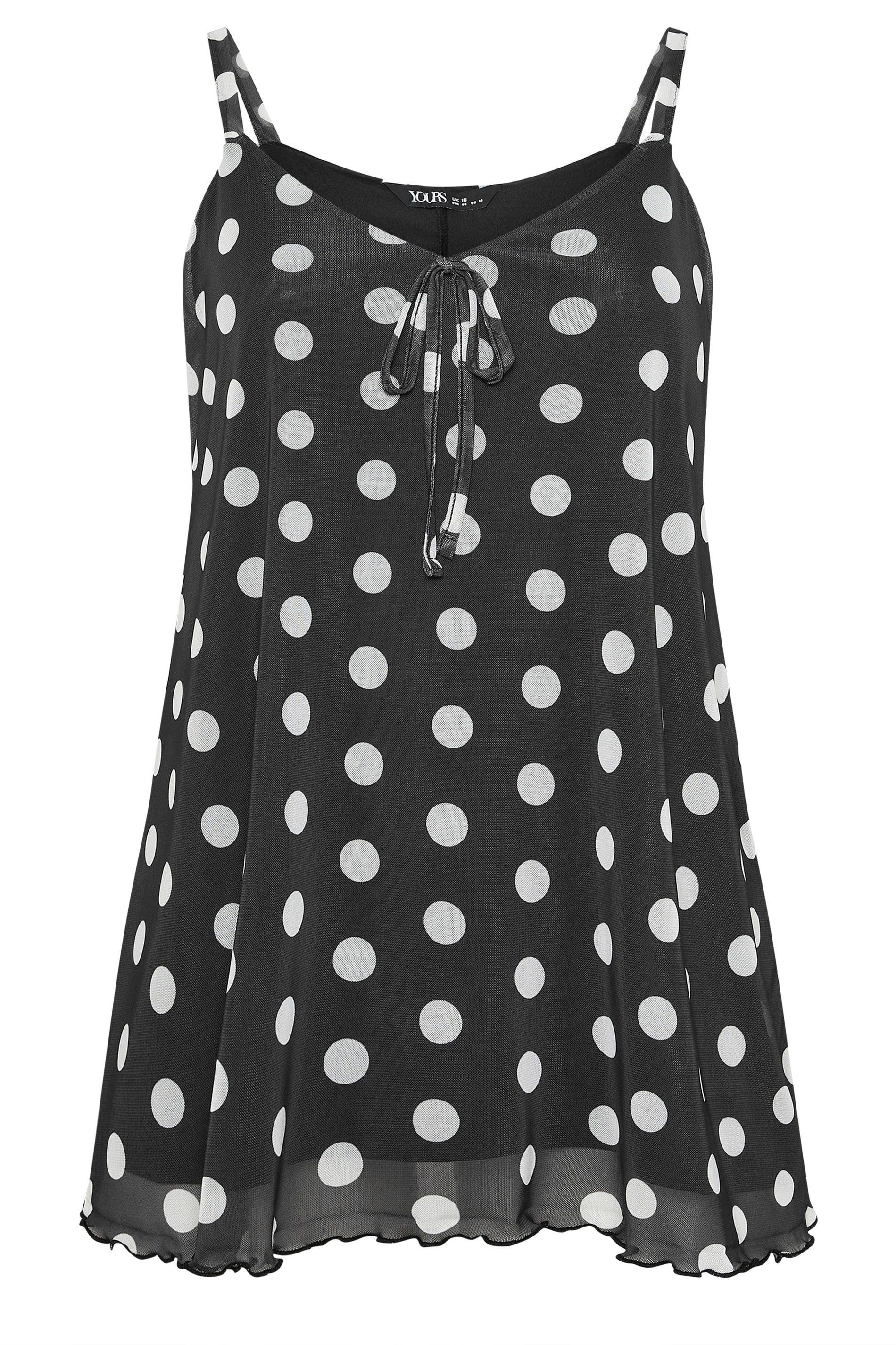 Yours Polka Dot Mesh Vest Top