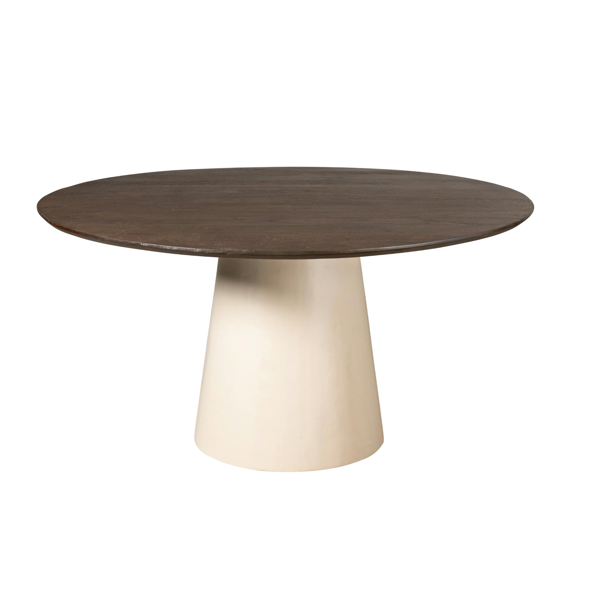 Table à manger ronde bois brun pied central Ø150 cm CORTINA