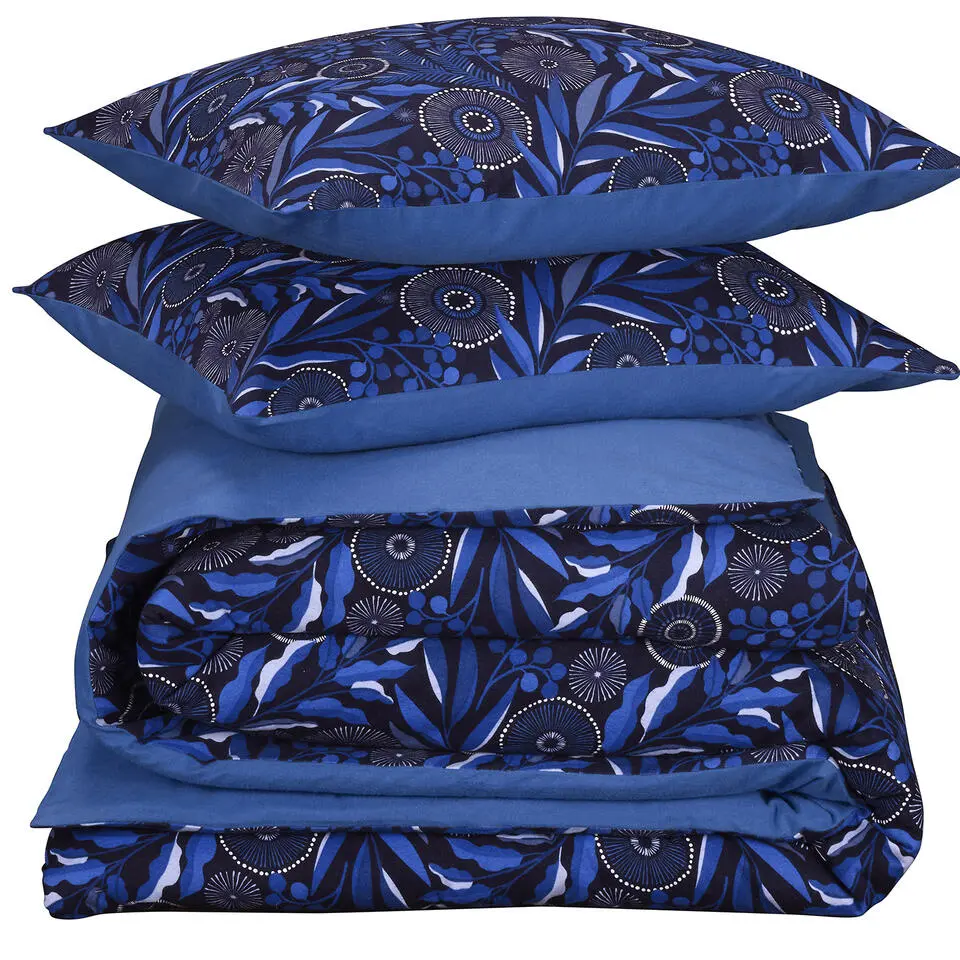 De Witte Lietaer Dekbedovertrek Moonflower Cobalt Blue - 240 x 220 cm - Flanel