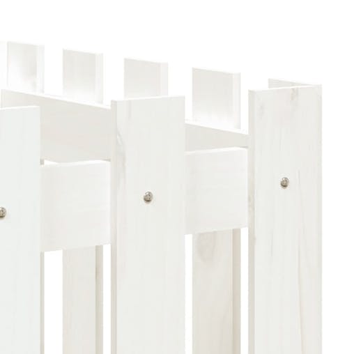 NNEVL Garden Raised Bed with Fence Design White 200x50x50 cm Solid Wood Pine